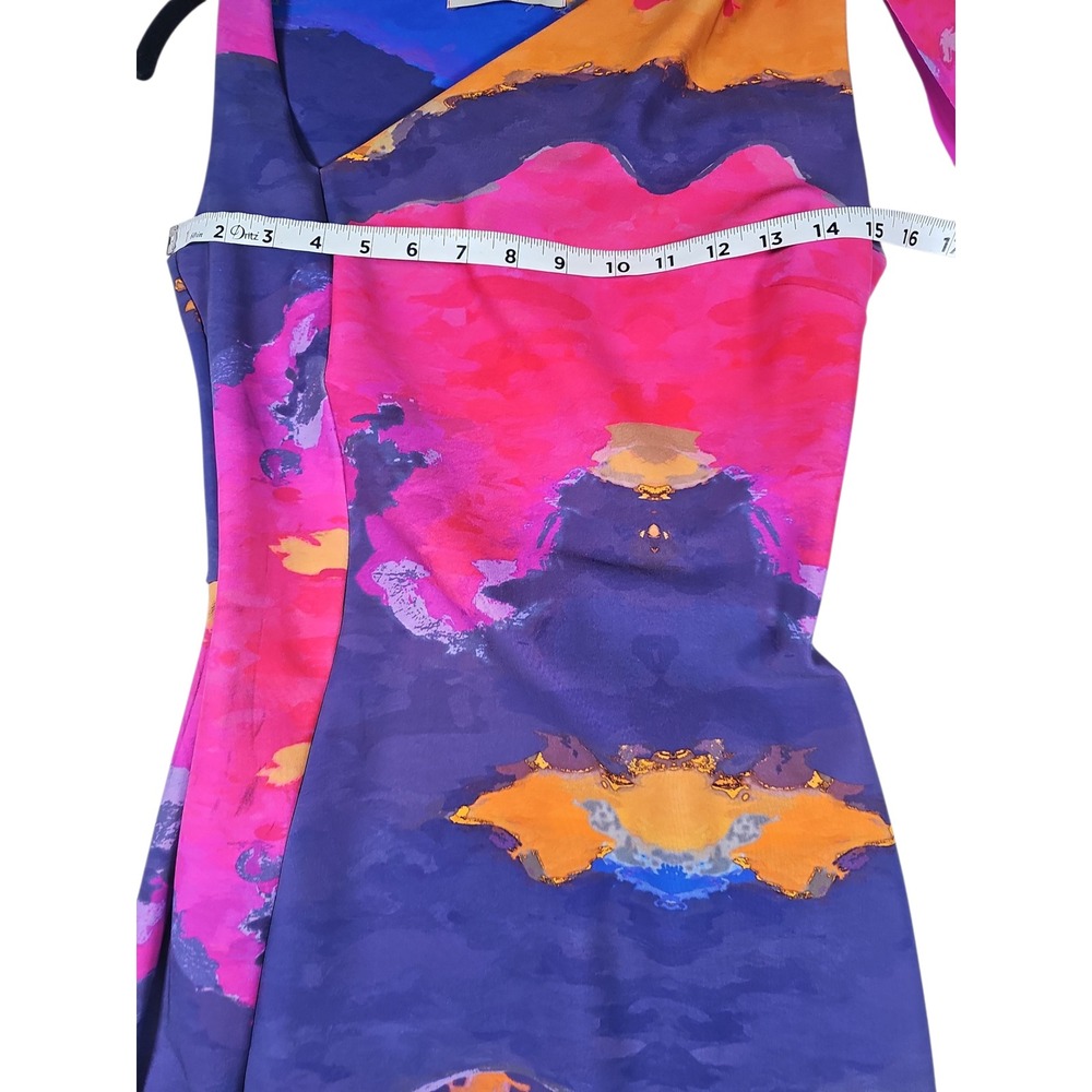 Chiara Boni La Petite Robe Italian Dress Abstract Print One Shoulder 42 US 6 New - Picture 10 of 12